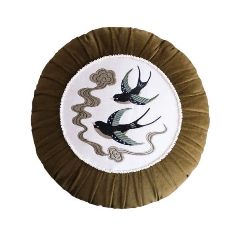 Swallow Cotton Velvet Cushion Cover