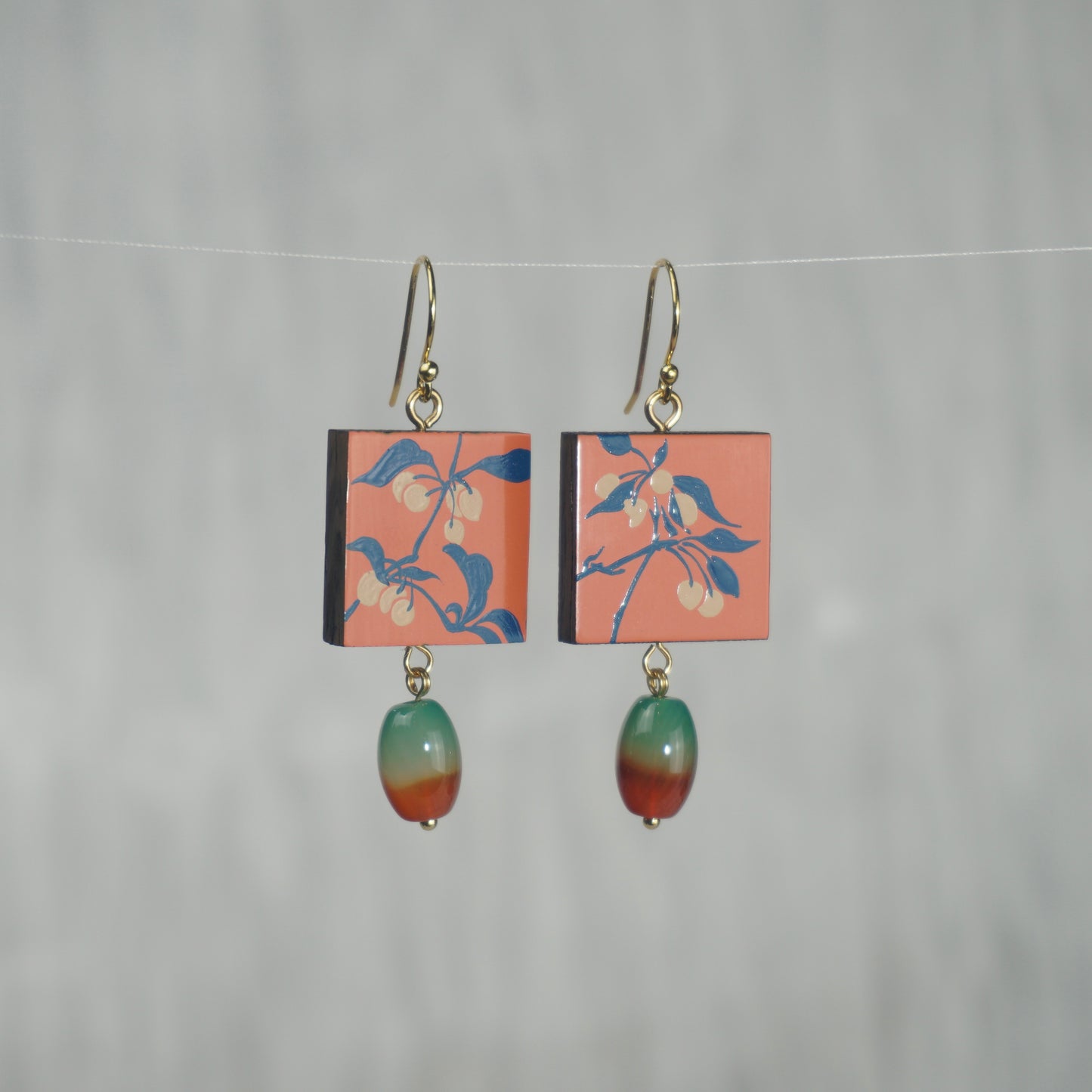 Cherry Lacquer Dangle Earrings