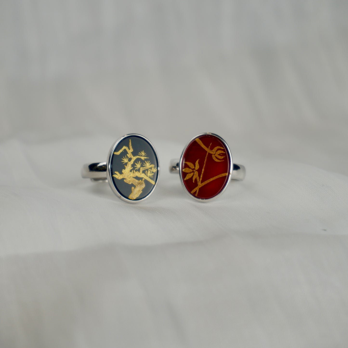 Lacquer Flower Agate Ring