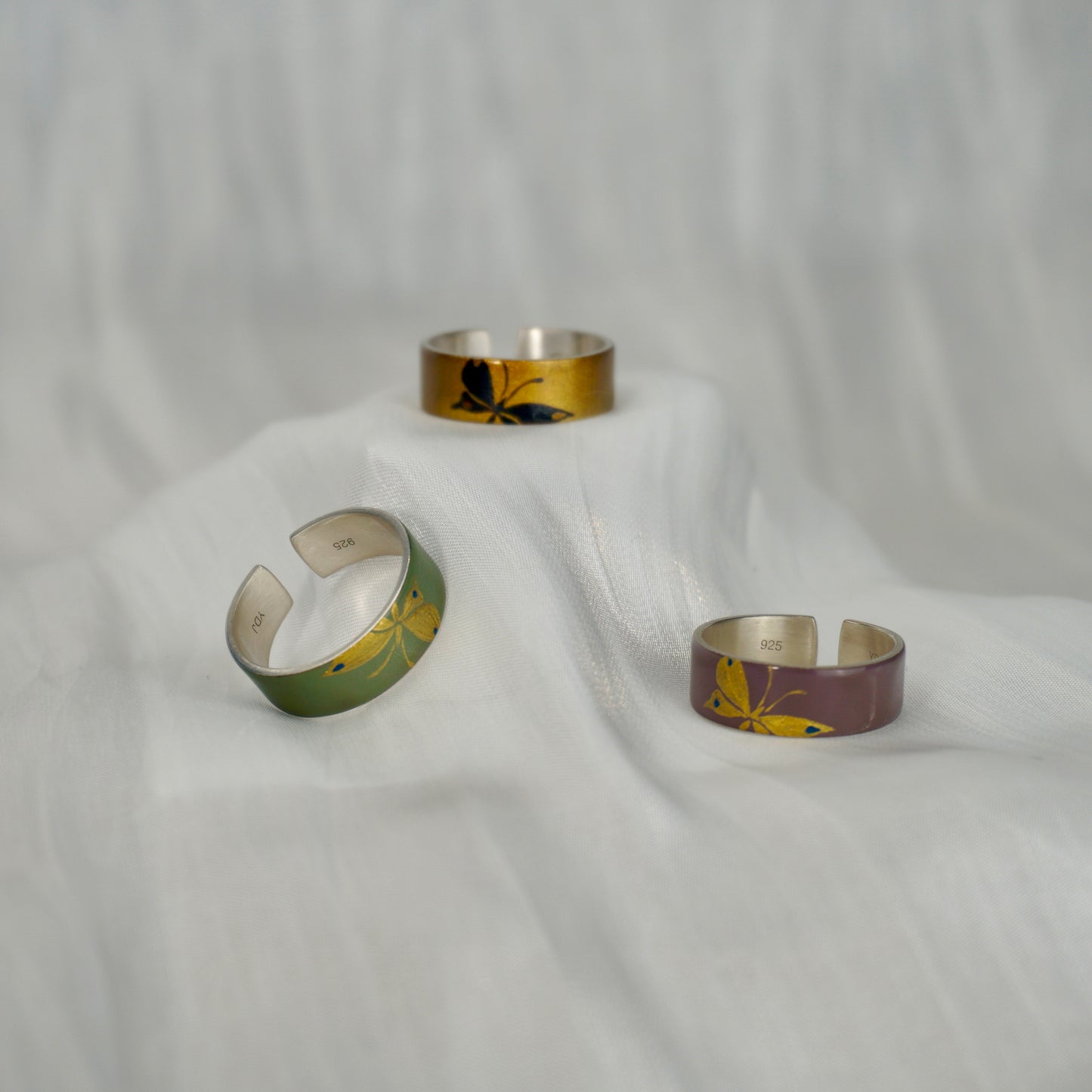 Butterfly Lacquer Silver Ring