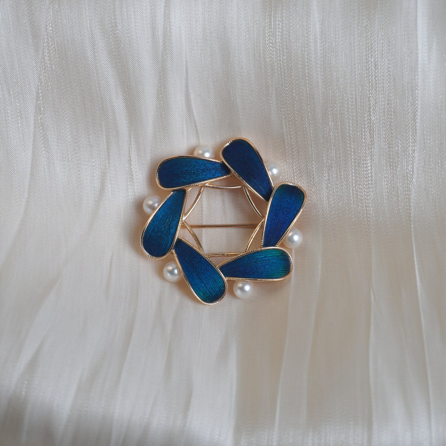Peacock Feather Ring Brooch