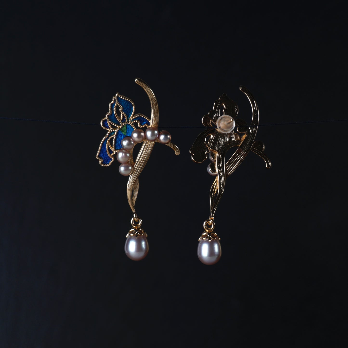 Peacock Feather Iris Earrings