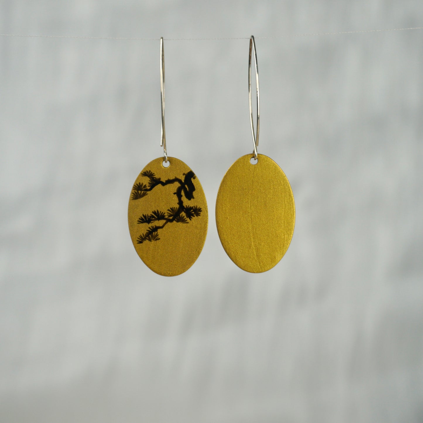 Lacquer Pine Gold Earrings