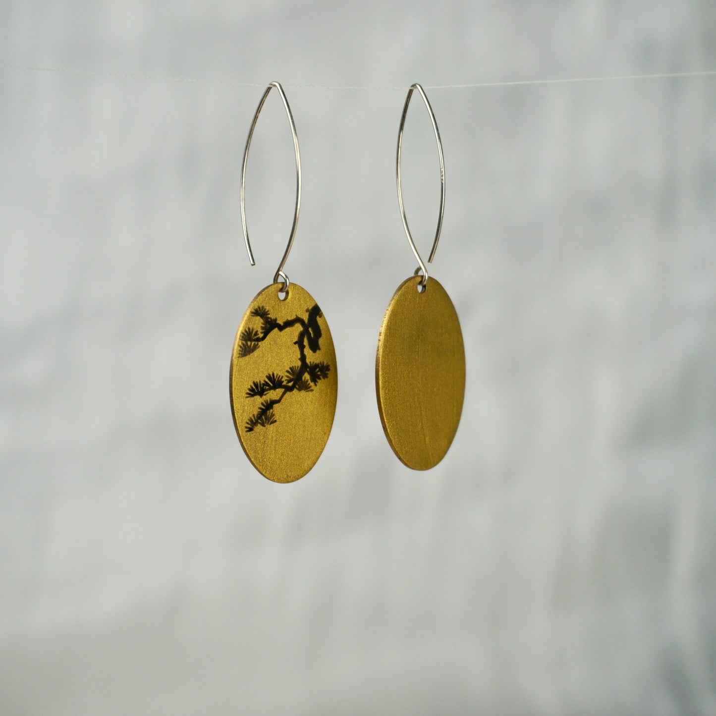 Lacquer Pine Gold Earrings