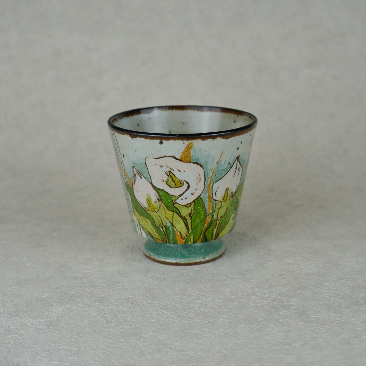 White Calla Lily Short Goblet Mug