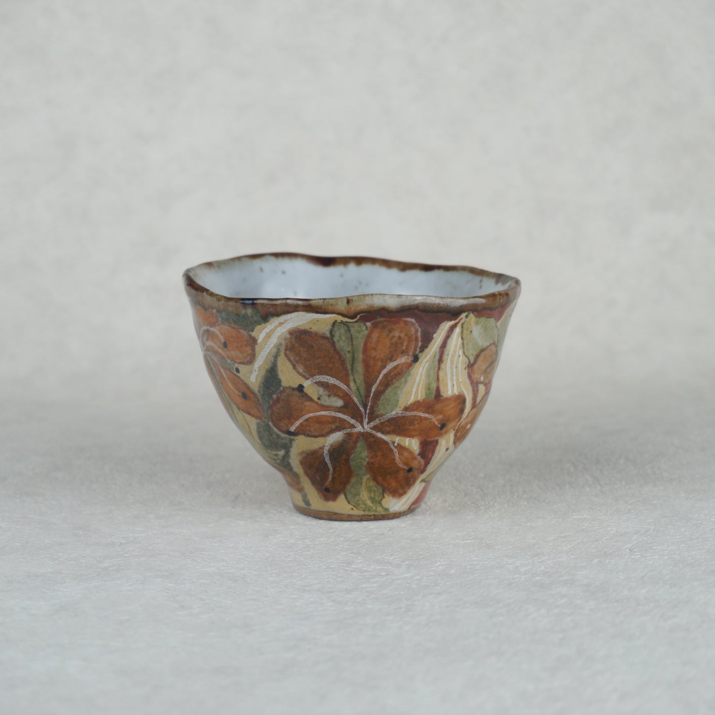 Red Iris Hand Sculpted Tea Cup