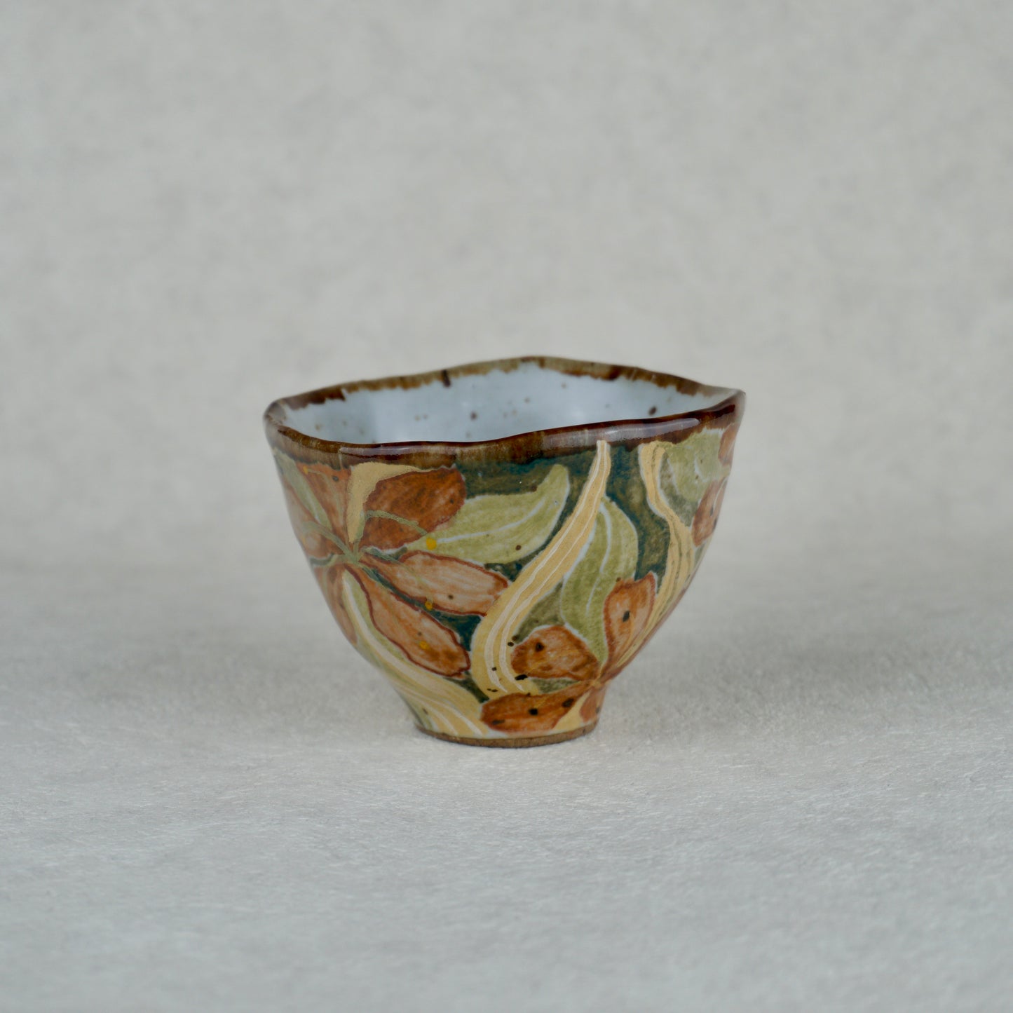 Red Iris Hand Sculpted Tea Cup