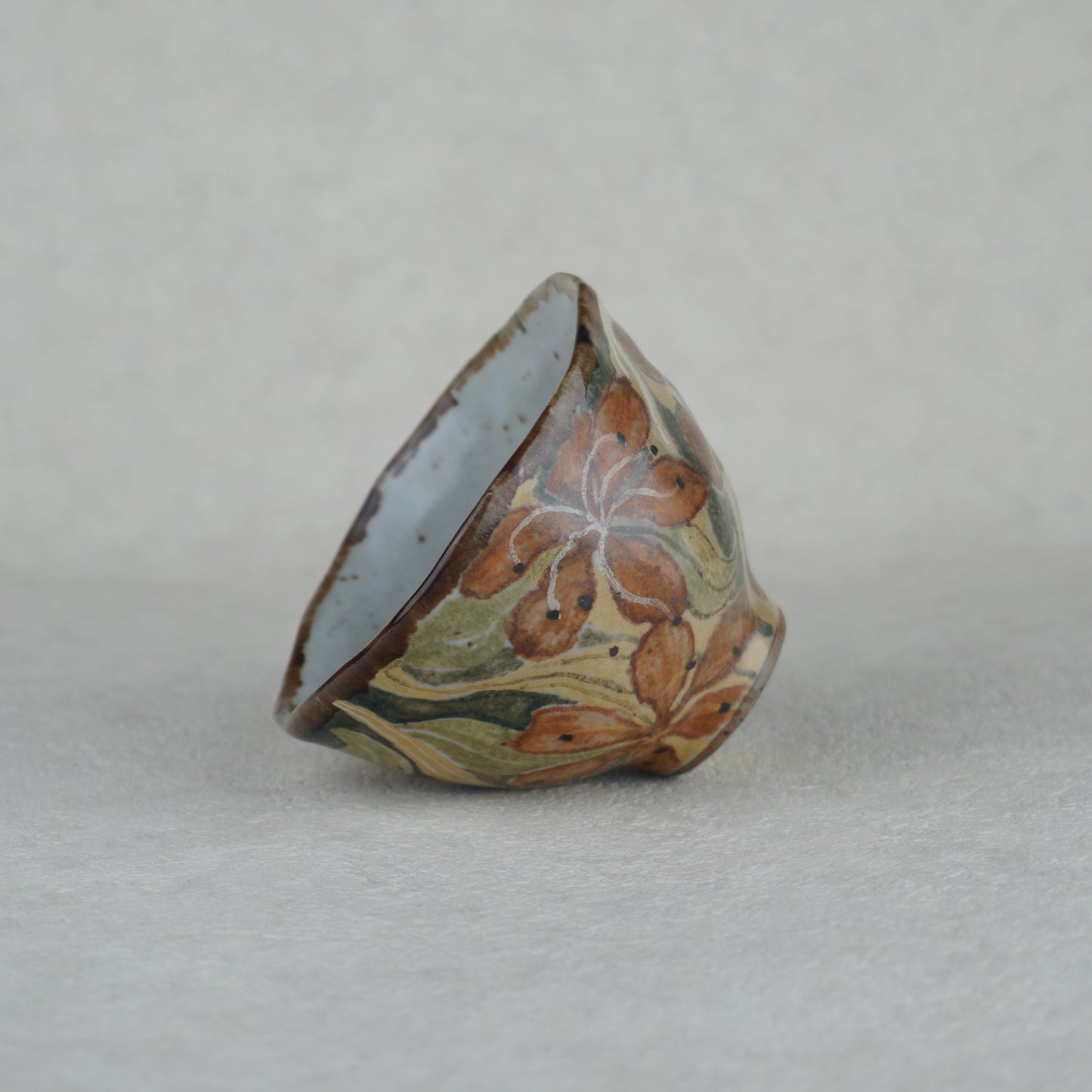 Red Iris Hand Sculpted Tea Cup