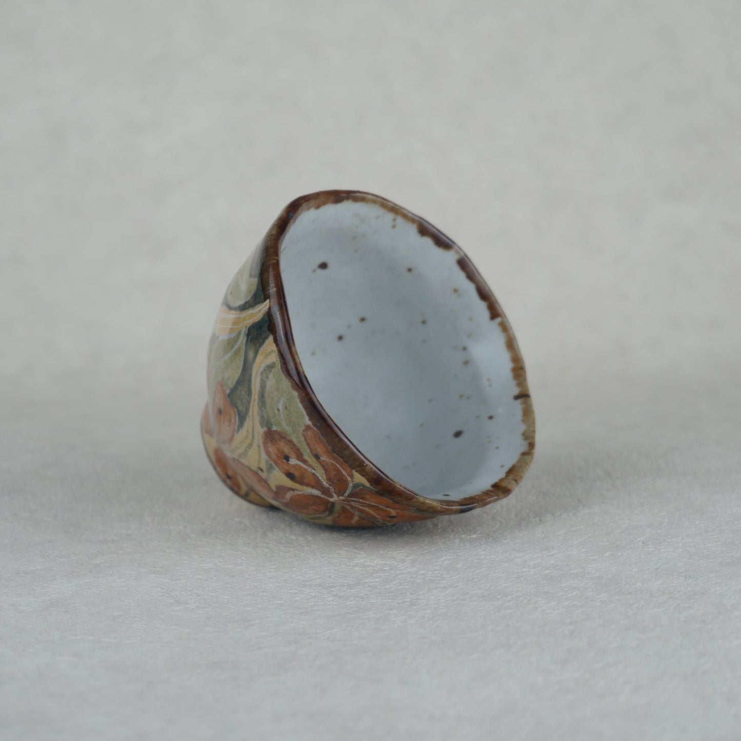 Red Iris Hand Sculpted Tea Cup