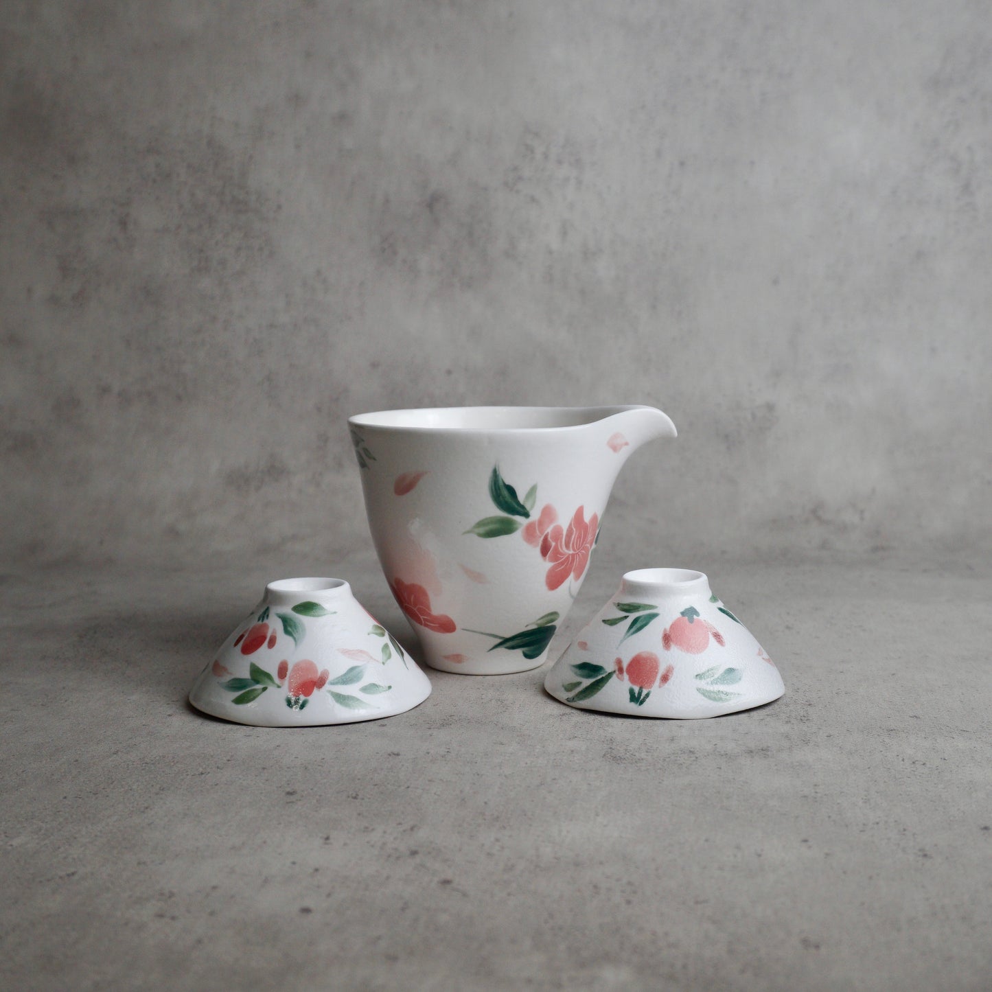 White Flora Hand Painted Tea Set
