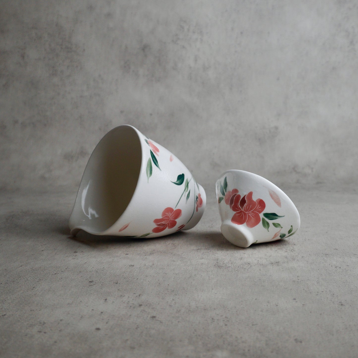 White Flora Hand Painted Tea Set