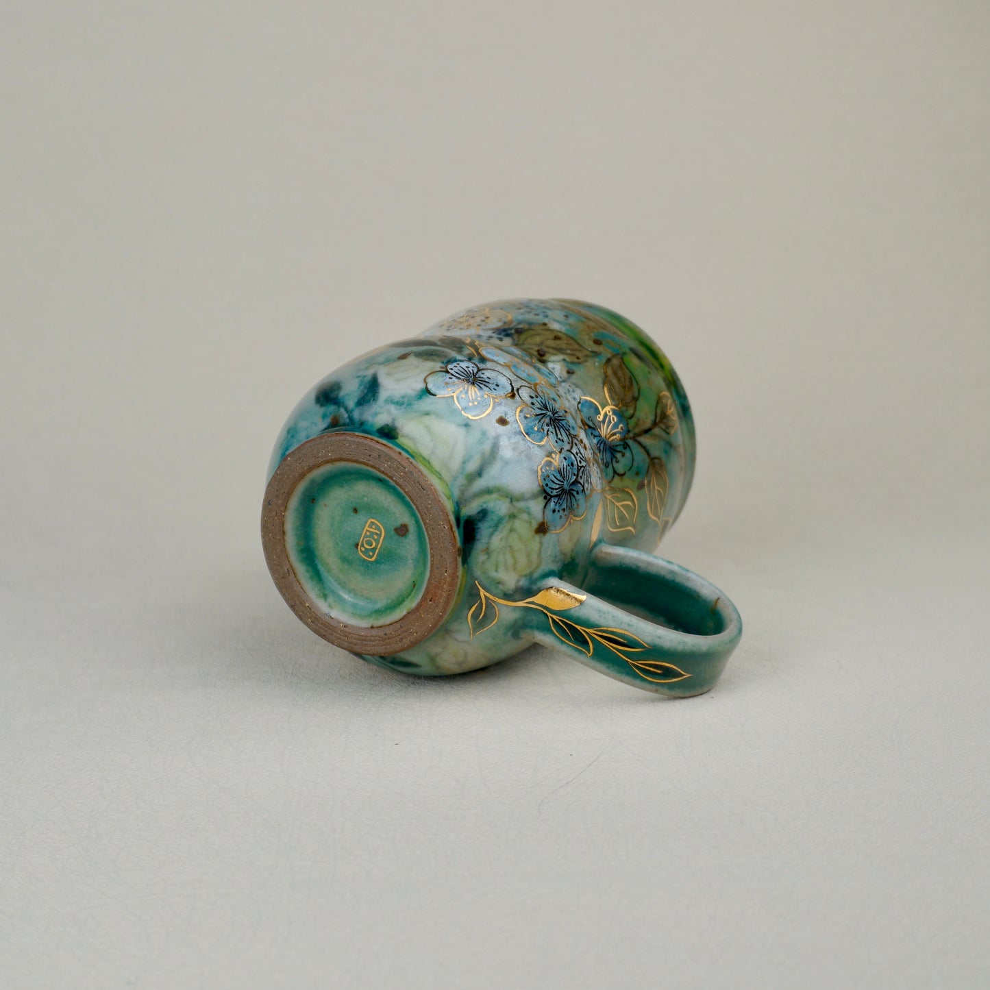 Earthy Green Low Handle Mug