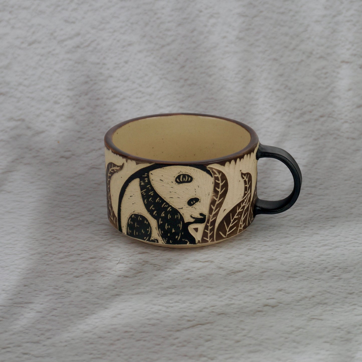 Brown Panda Cup And Saucer