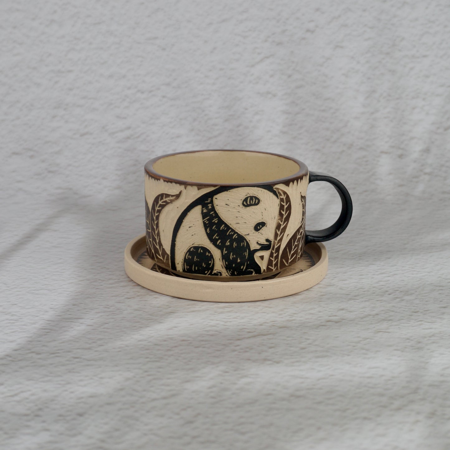 Brown Panda Cup And Saucer