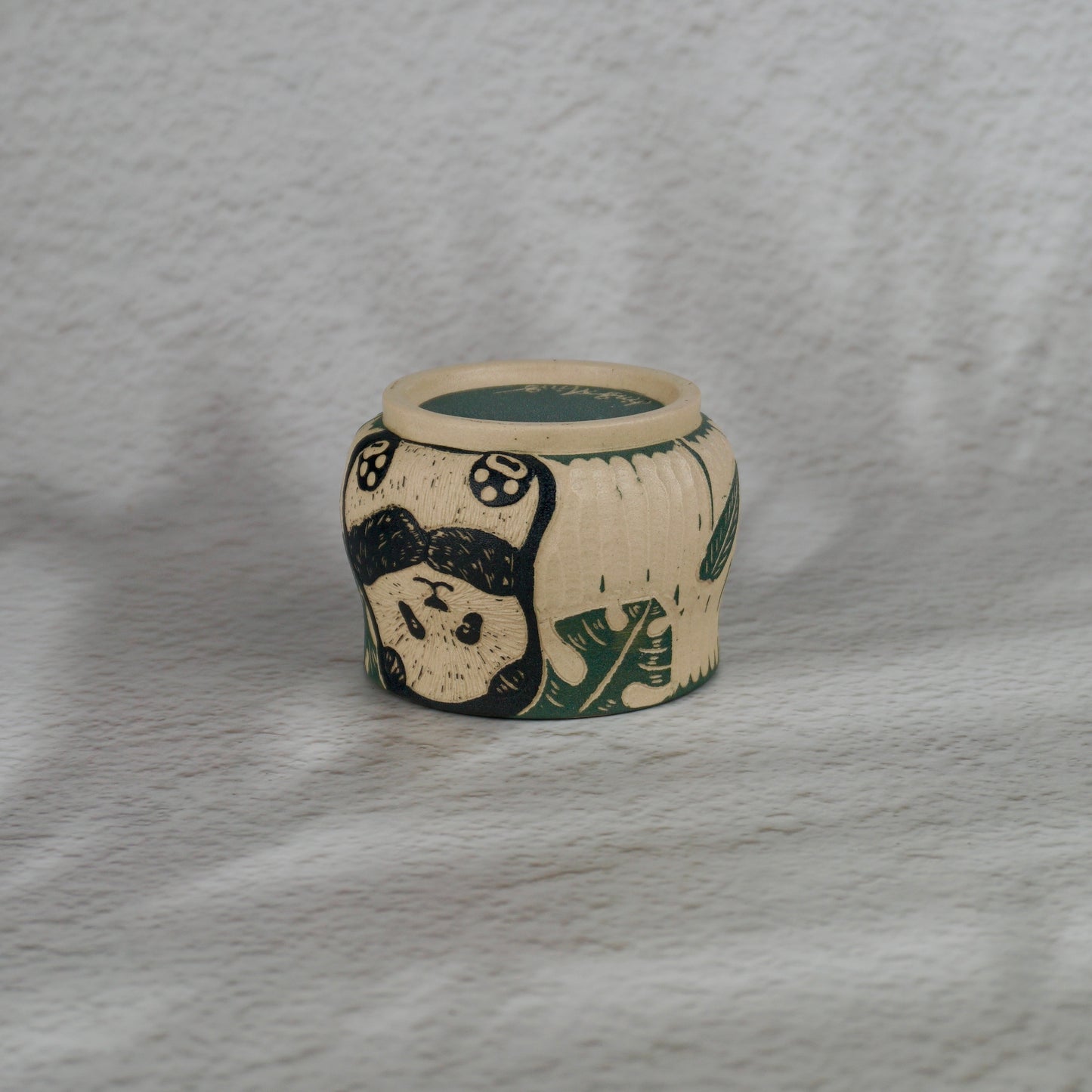 Green Panda Round Cup Small