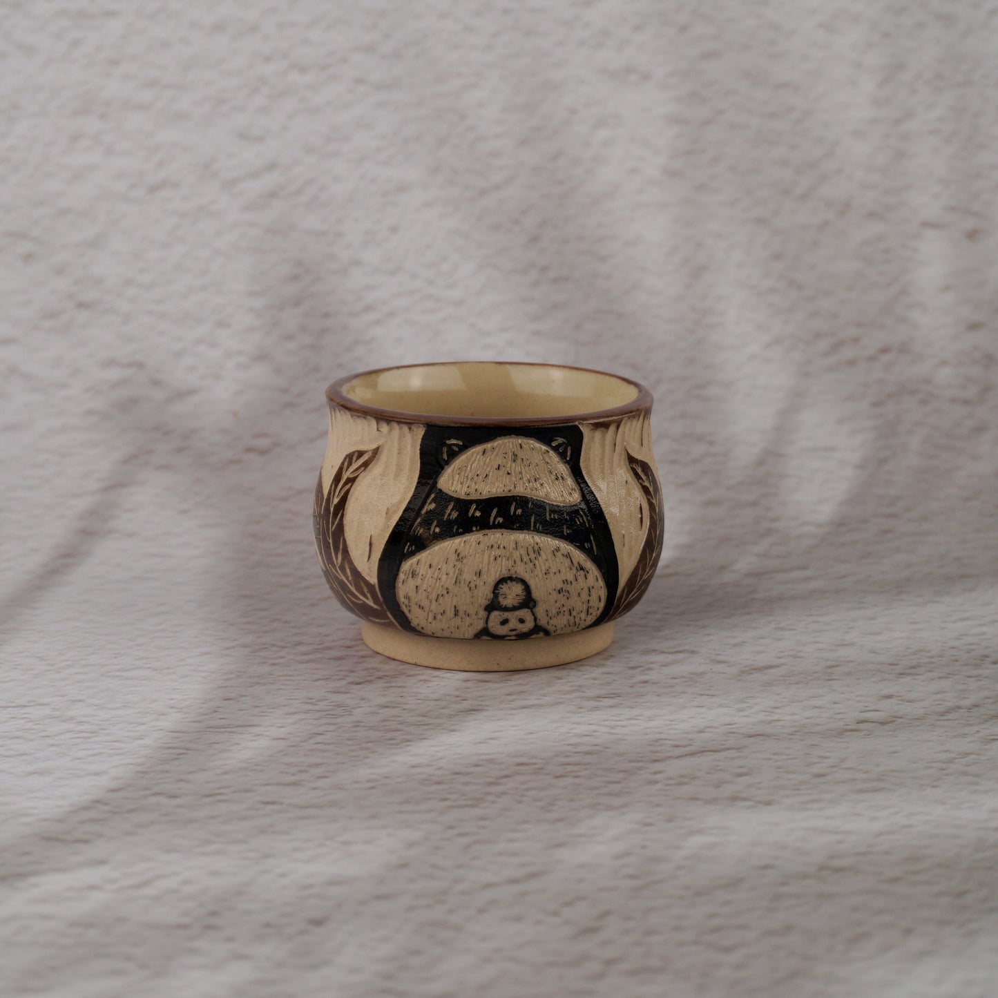 Brown Panda Round Cup Small