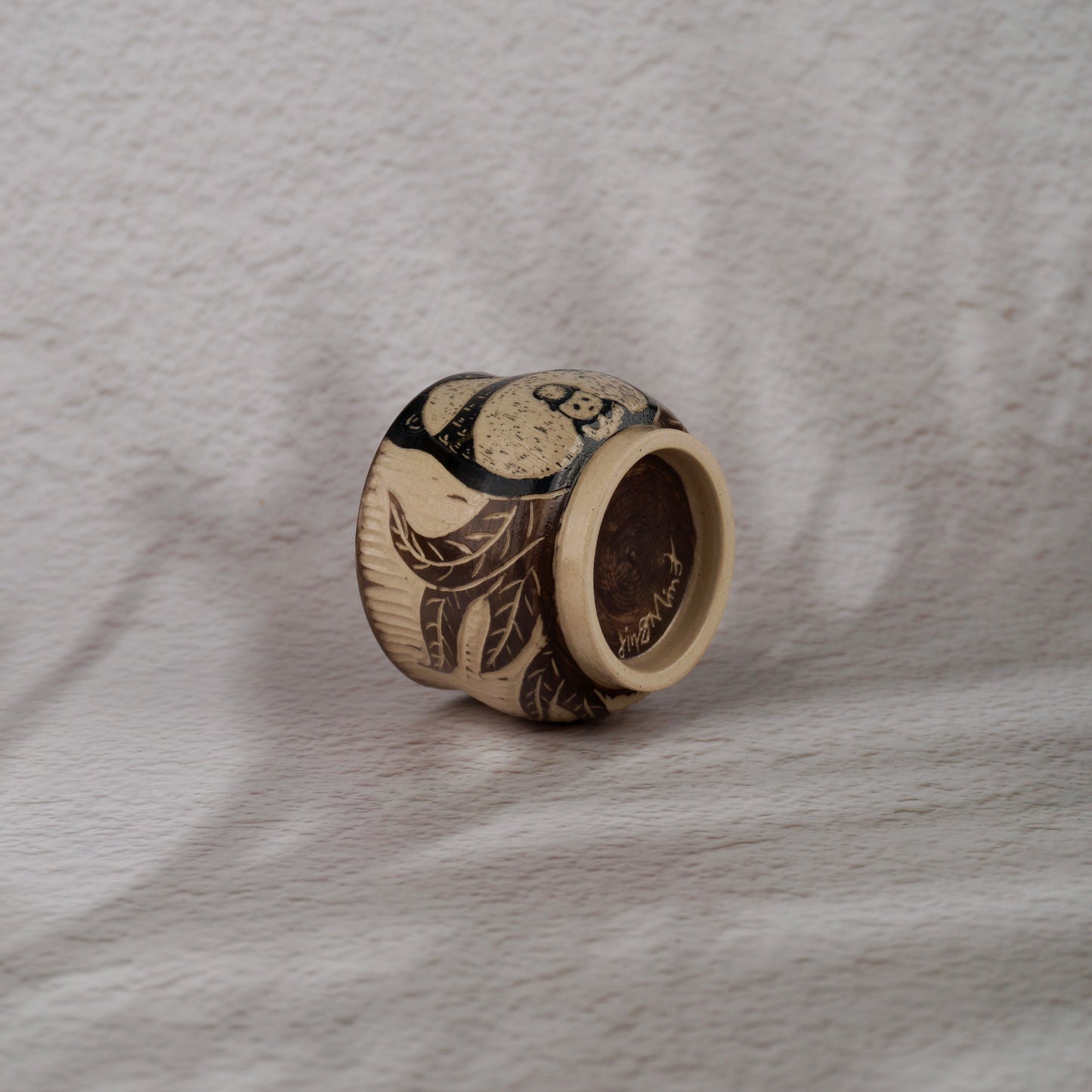 Brown Panda Round Cup Small