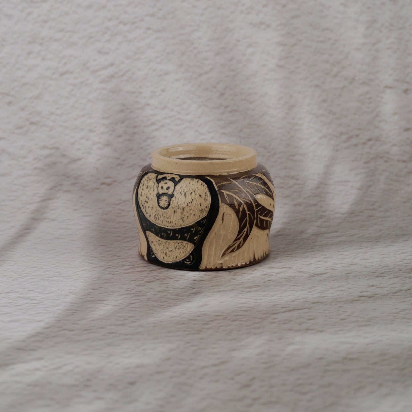 Brown Panda Round Cup Small