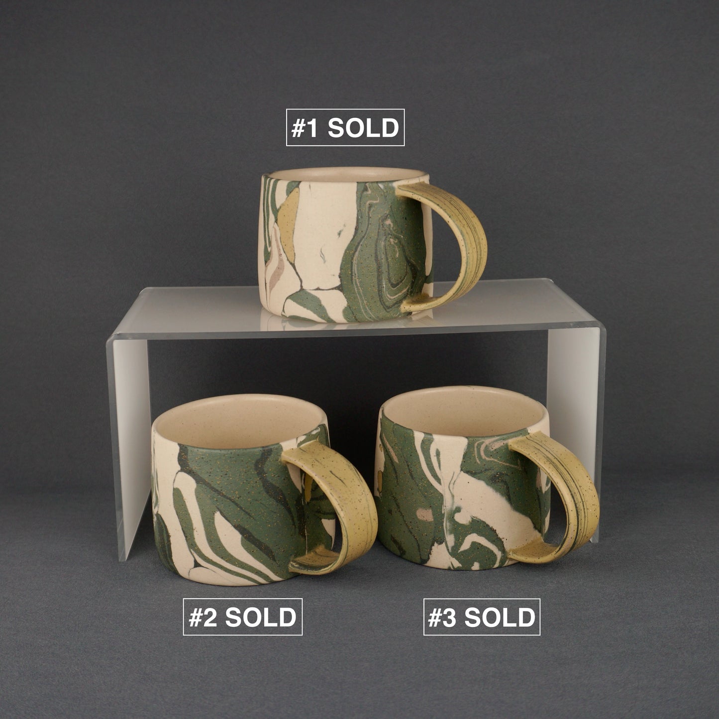 Green Agateware Mug