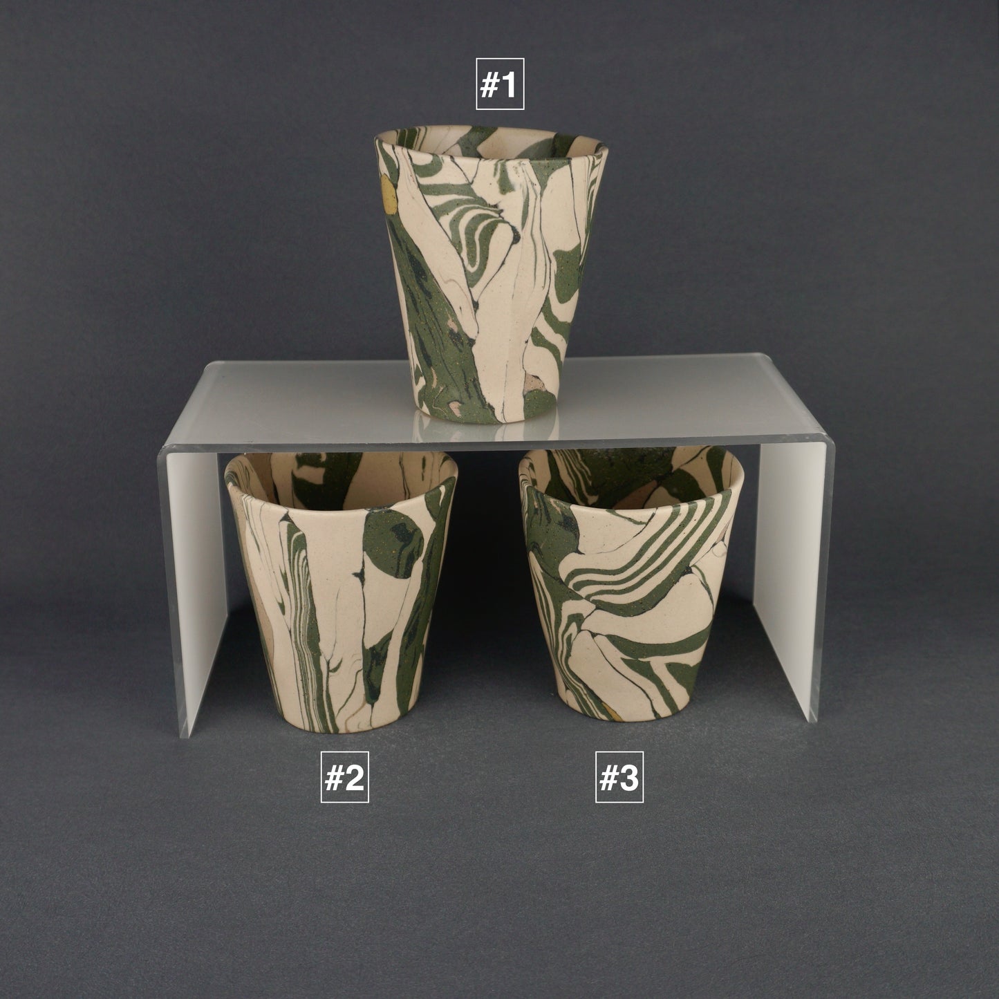 Green Agateware Tumbler