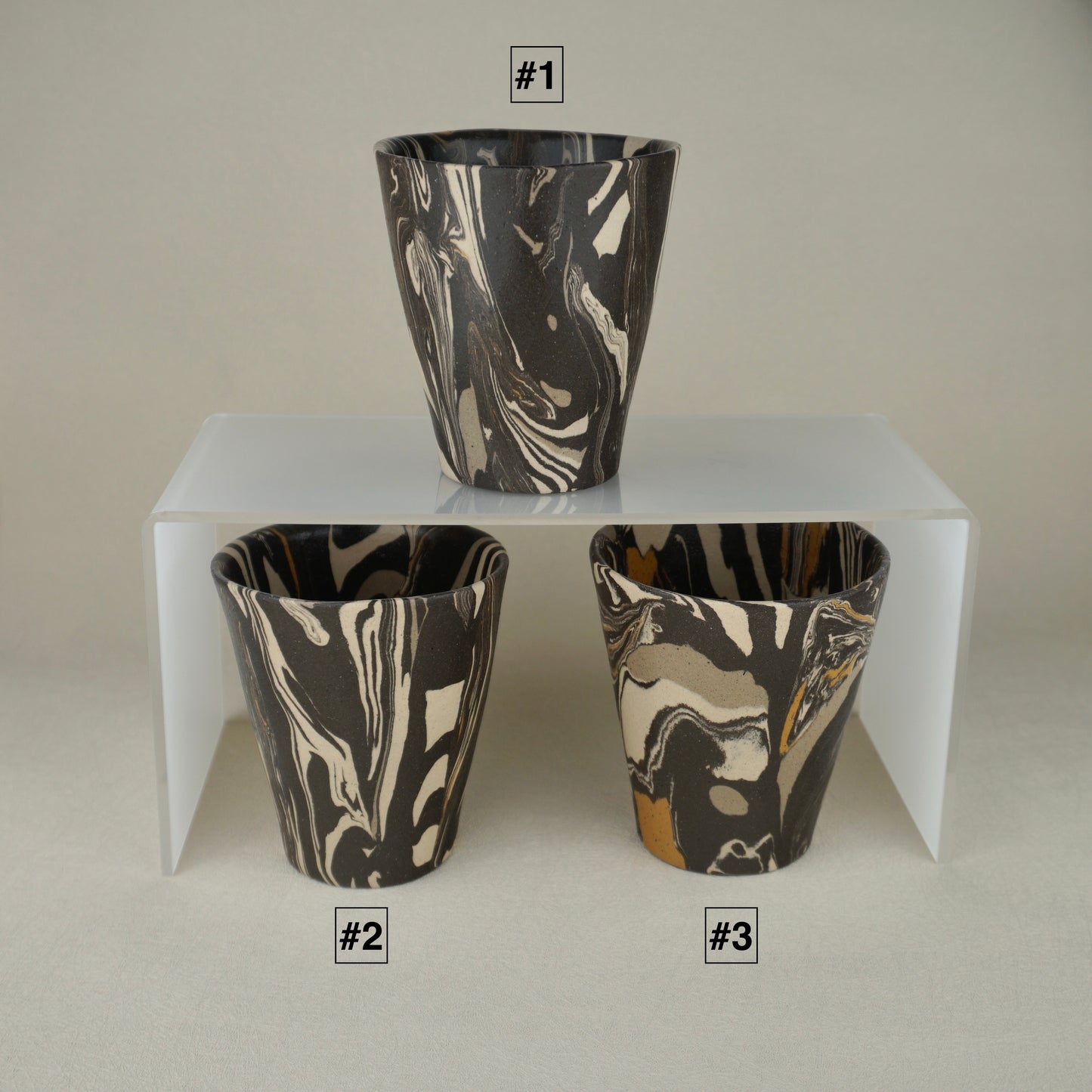 Black Agateware Tumbler