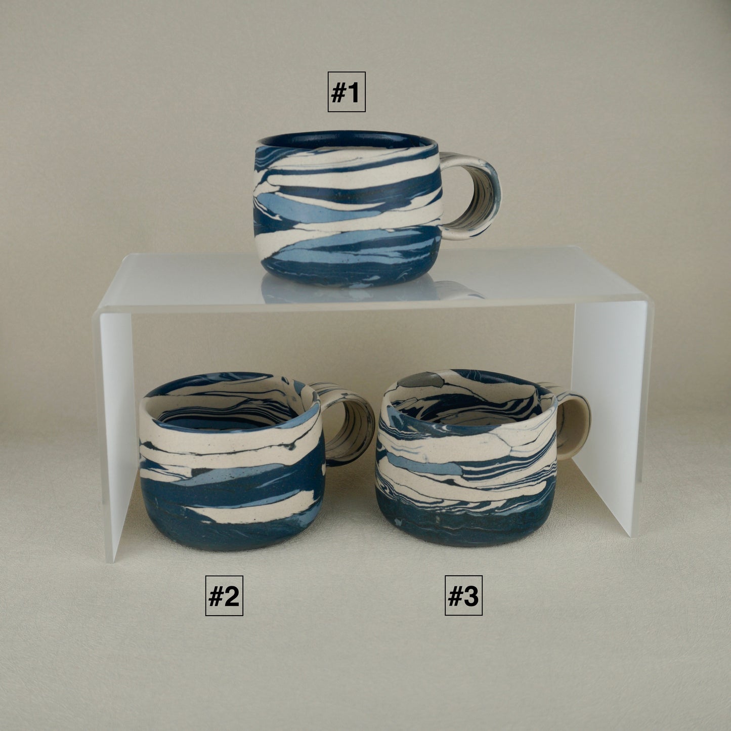 Blue Agateware Mug Medium