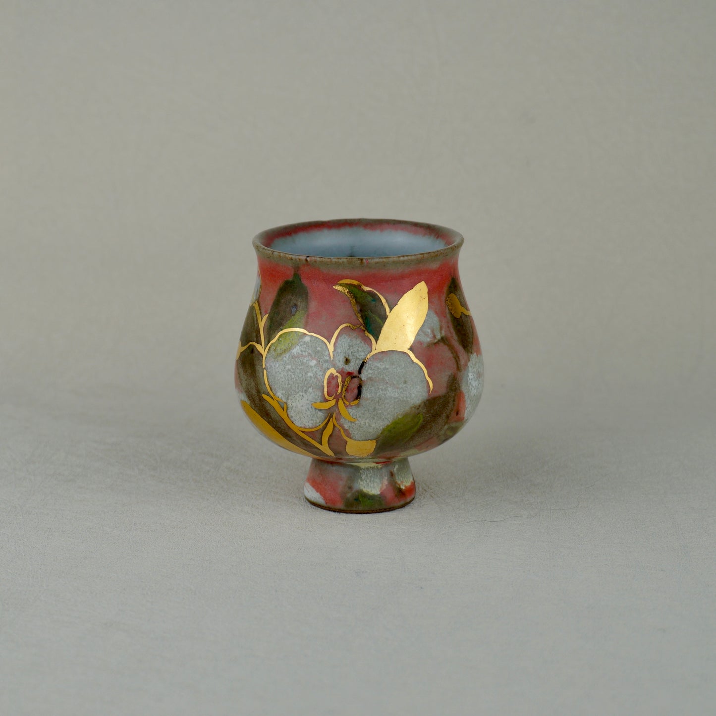 Soft Red Footed Tea Cup