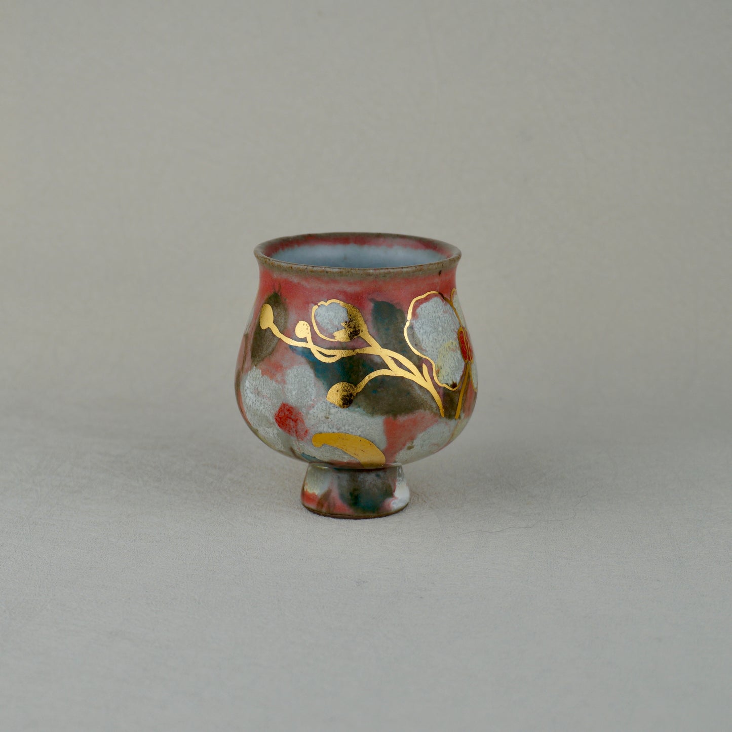 Soft Red Footed Tea Cup