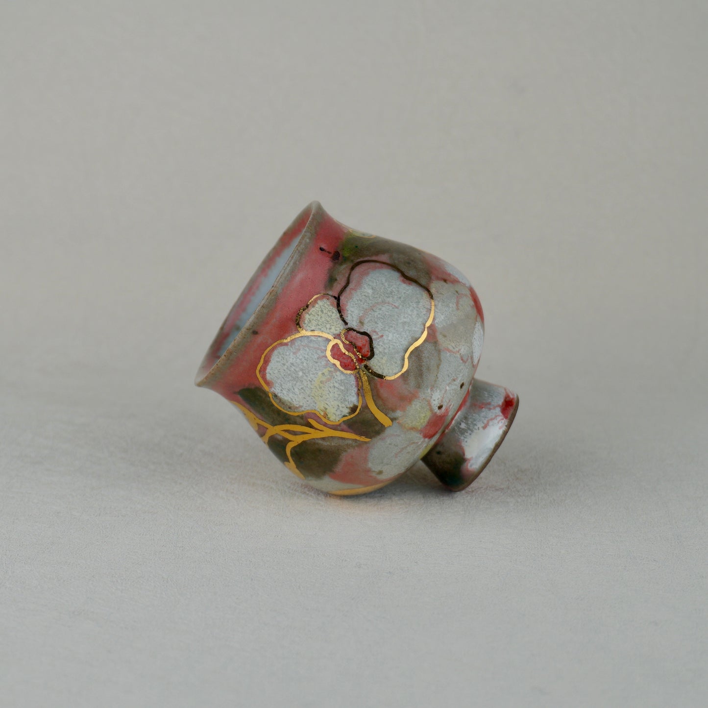 Soft Red Footed Tea Cup