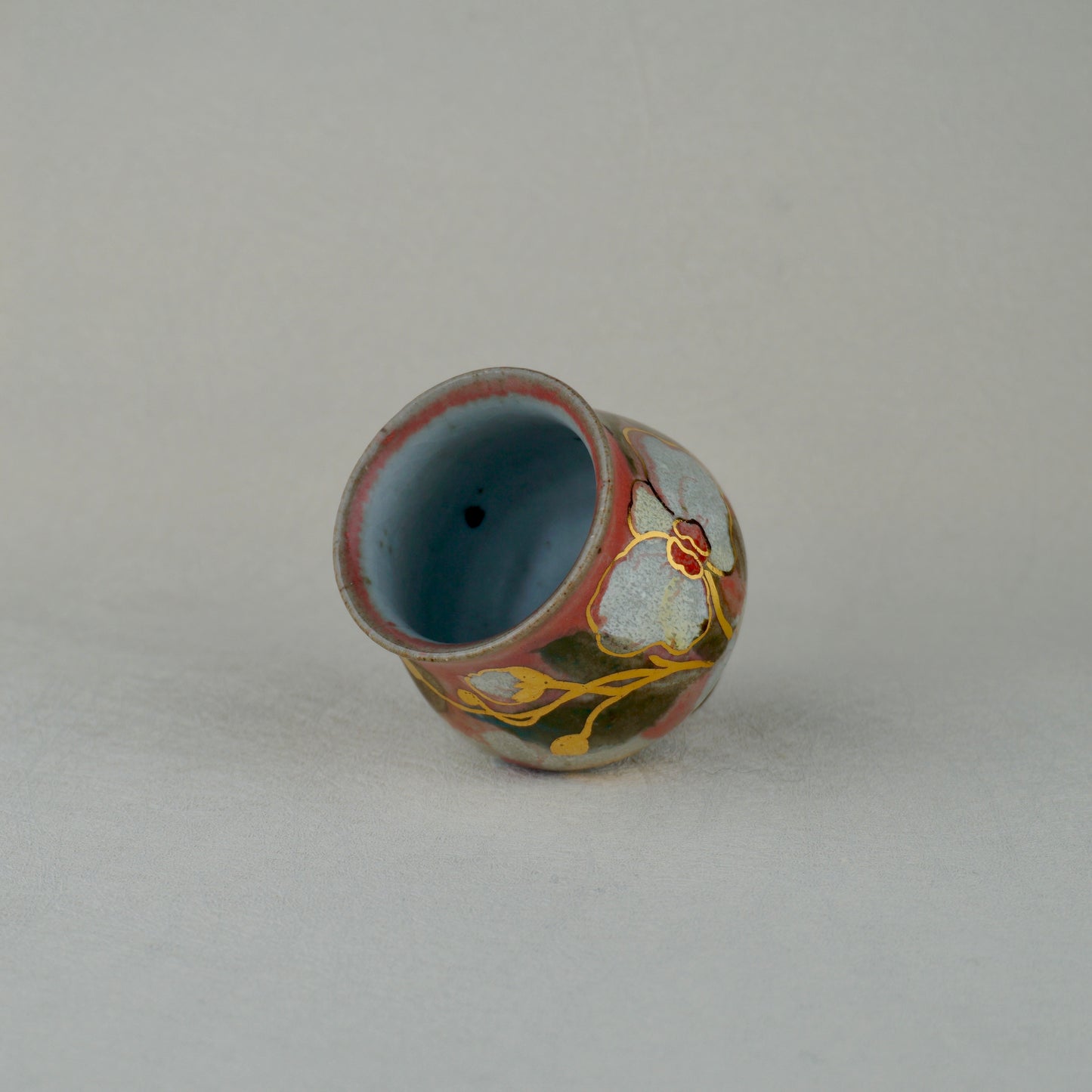 Soft Red Footed Tea Cup