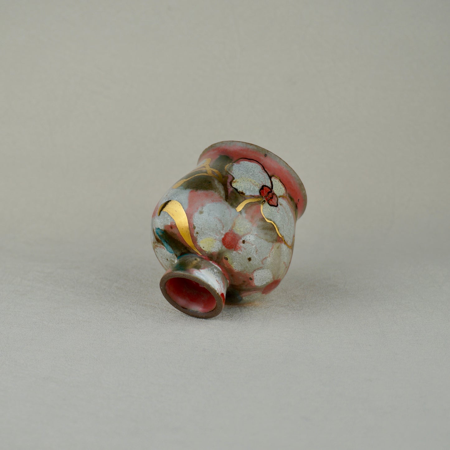 Soft Red Footed Tea Cup