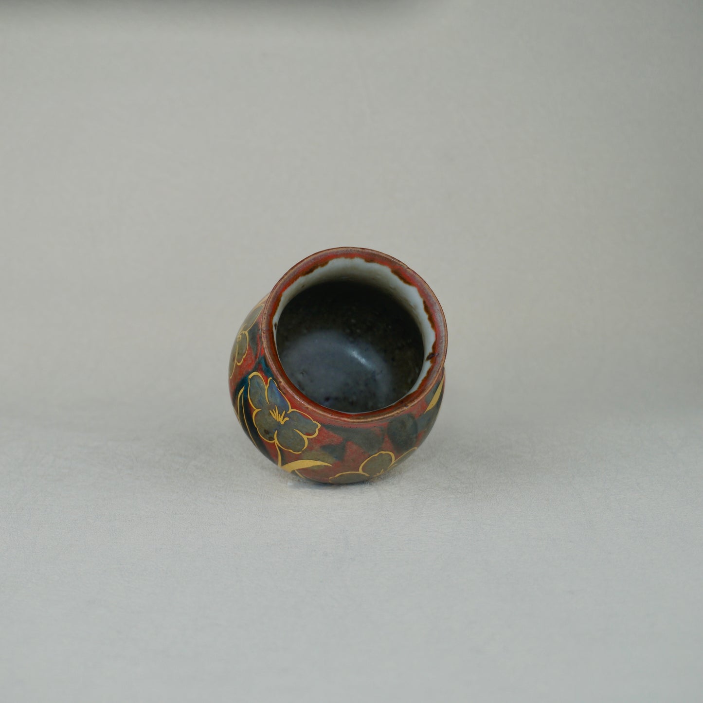 Deep Red Footed Tea Cup