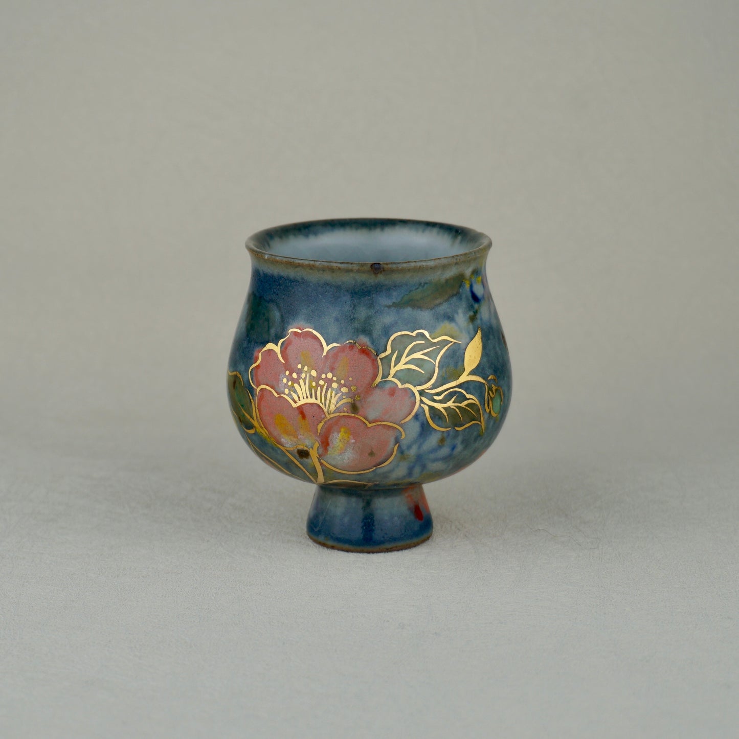Deep Blue Footed Tea Cup