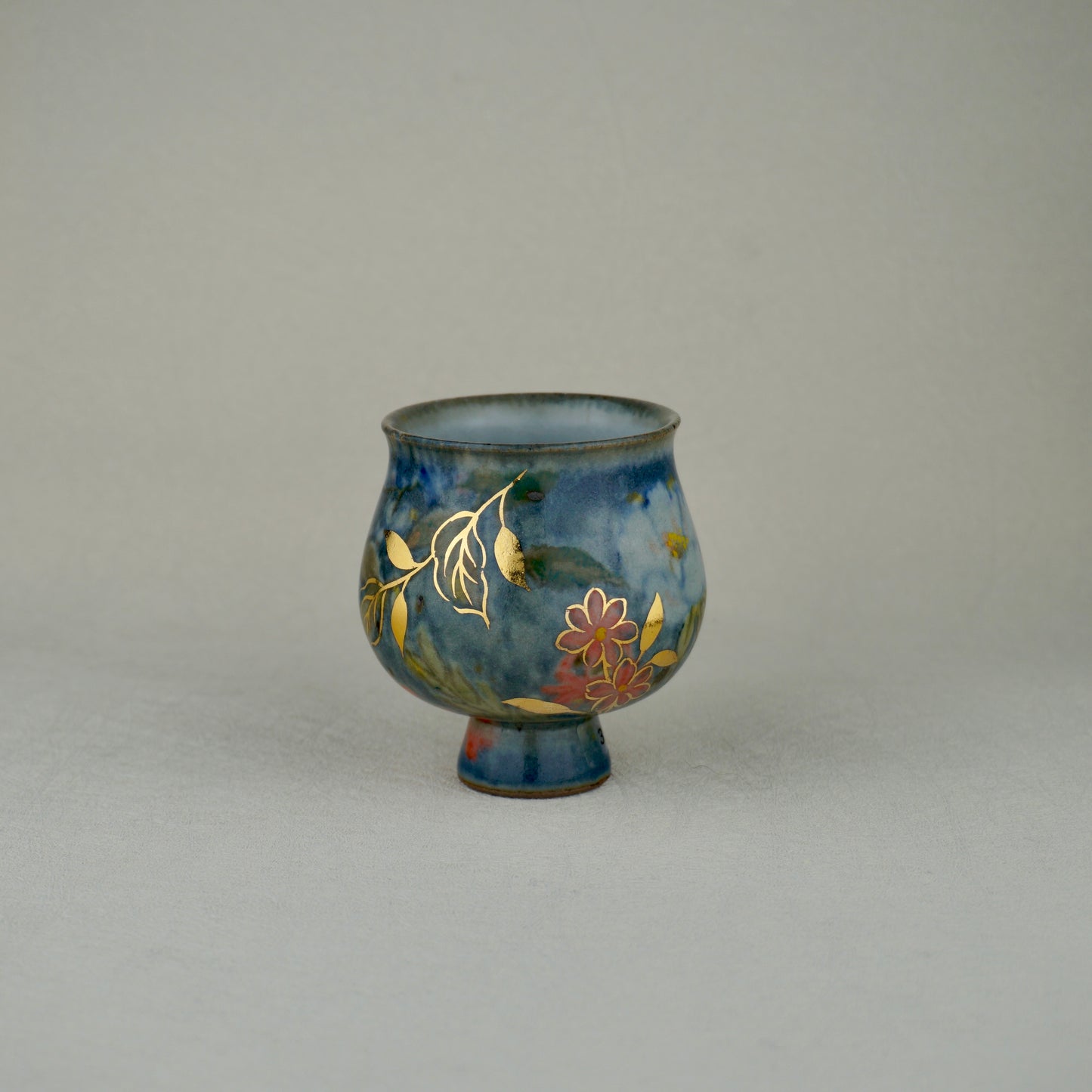Deep Blue Footed Tea Cup