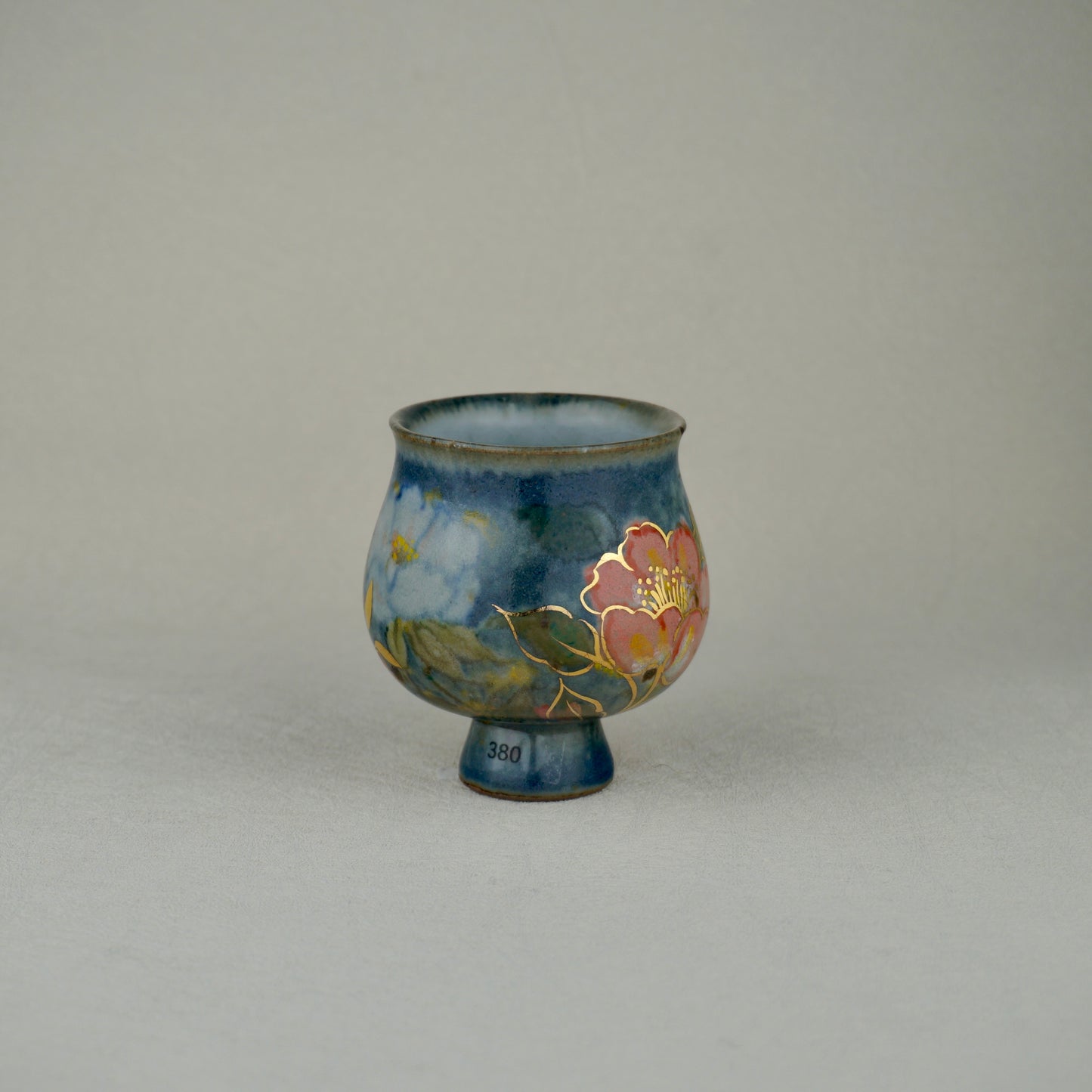 Deep Blue Footed Tea Cup