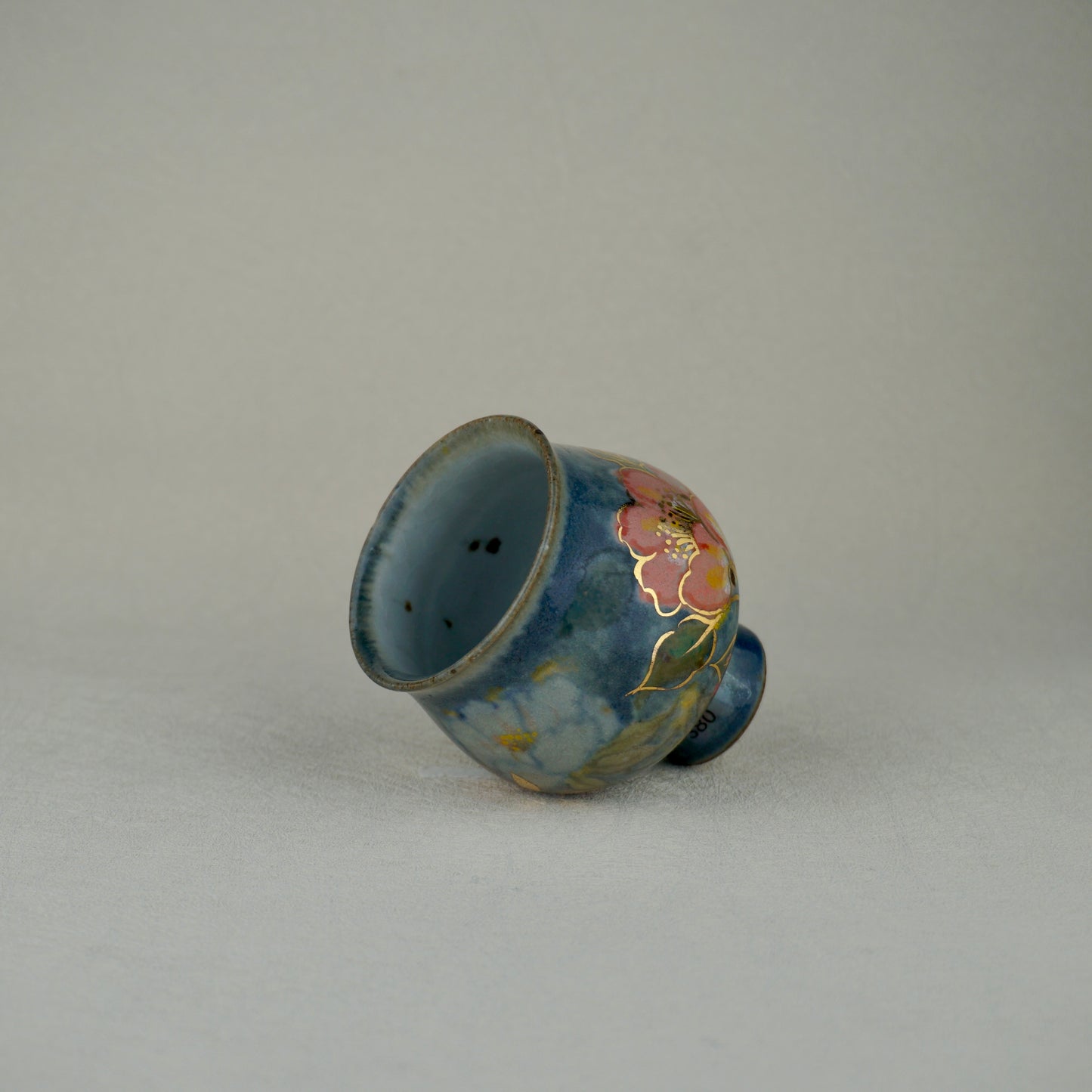 Deep Blue Footed Tea Cup