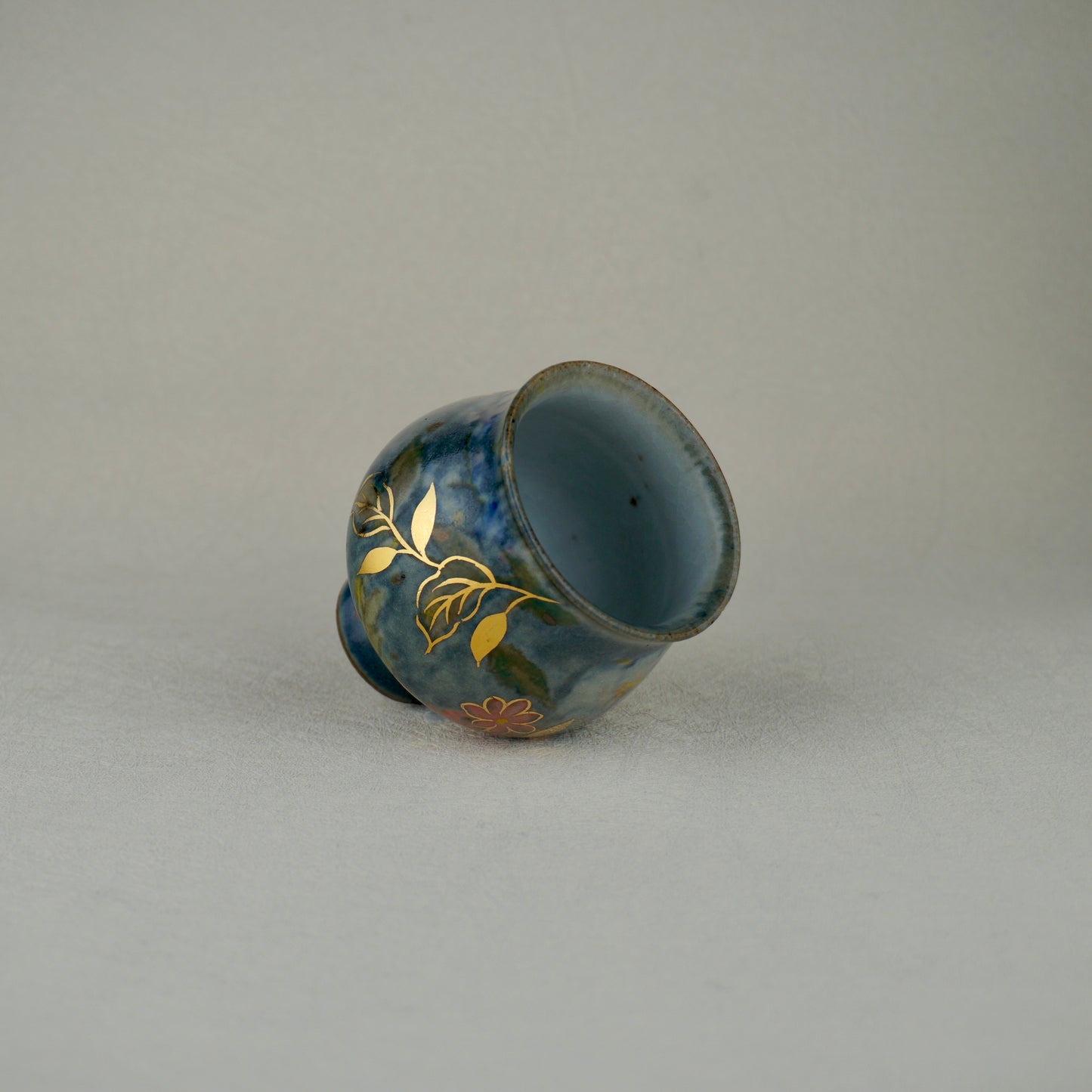 Deep Blue Footed Tea Cup