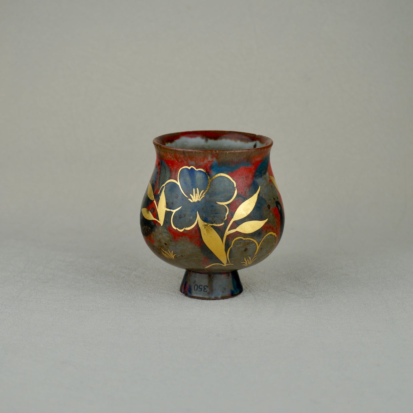 Deep Red Footed Tea Cup