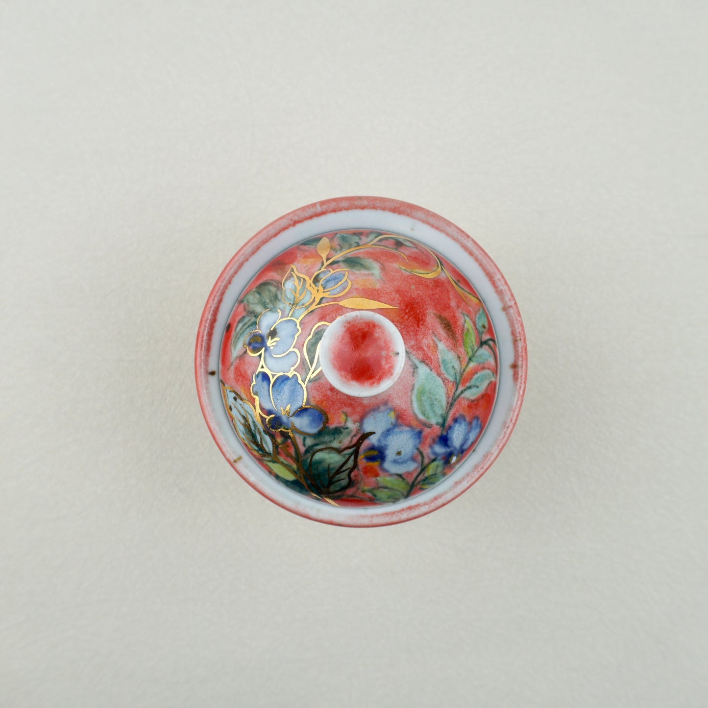 Earthy Red Floral Gaiwan Tea Set