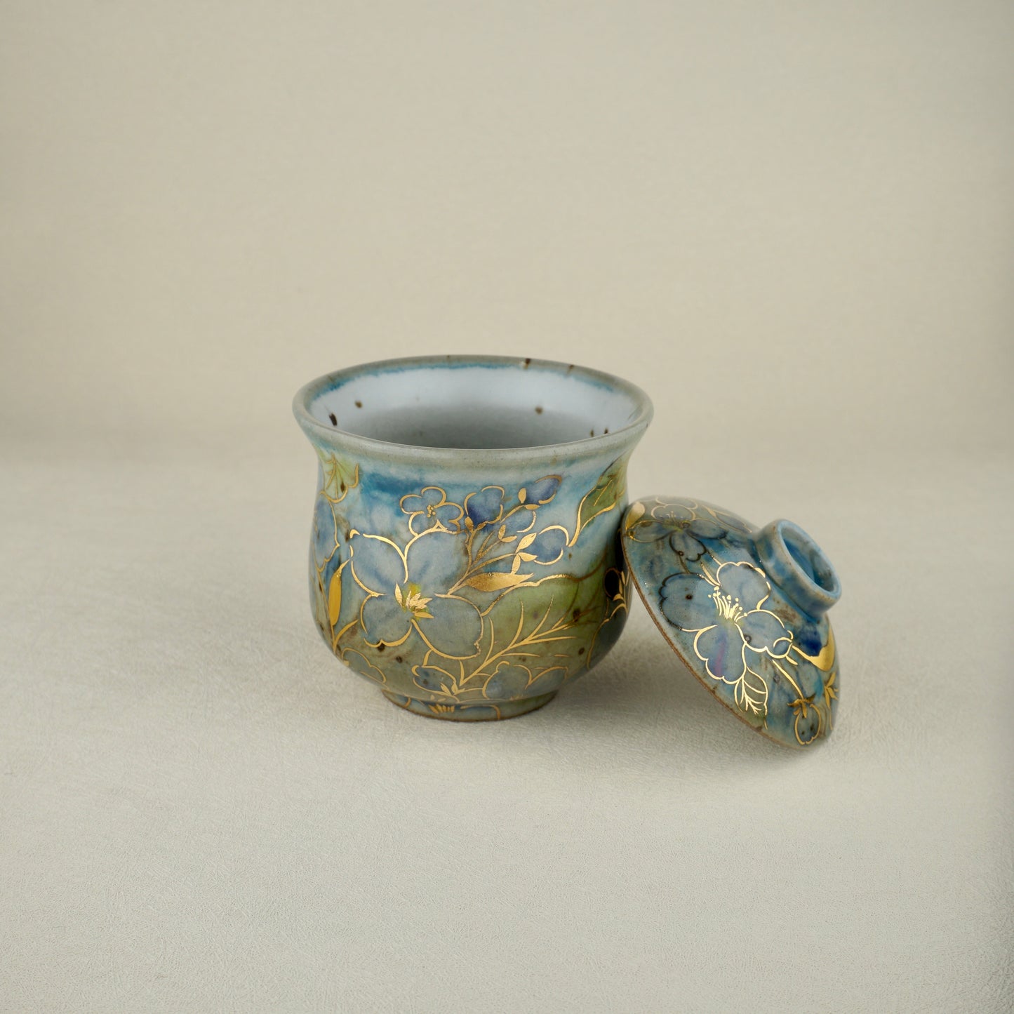 Soft Blue Gaiwan Lidded Tea Cup