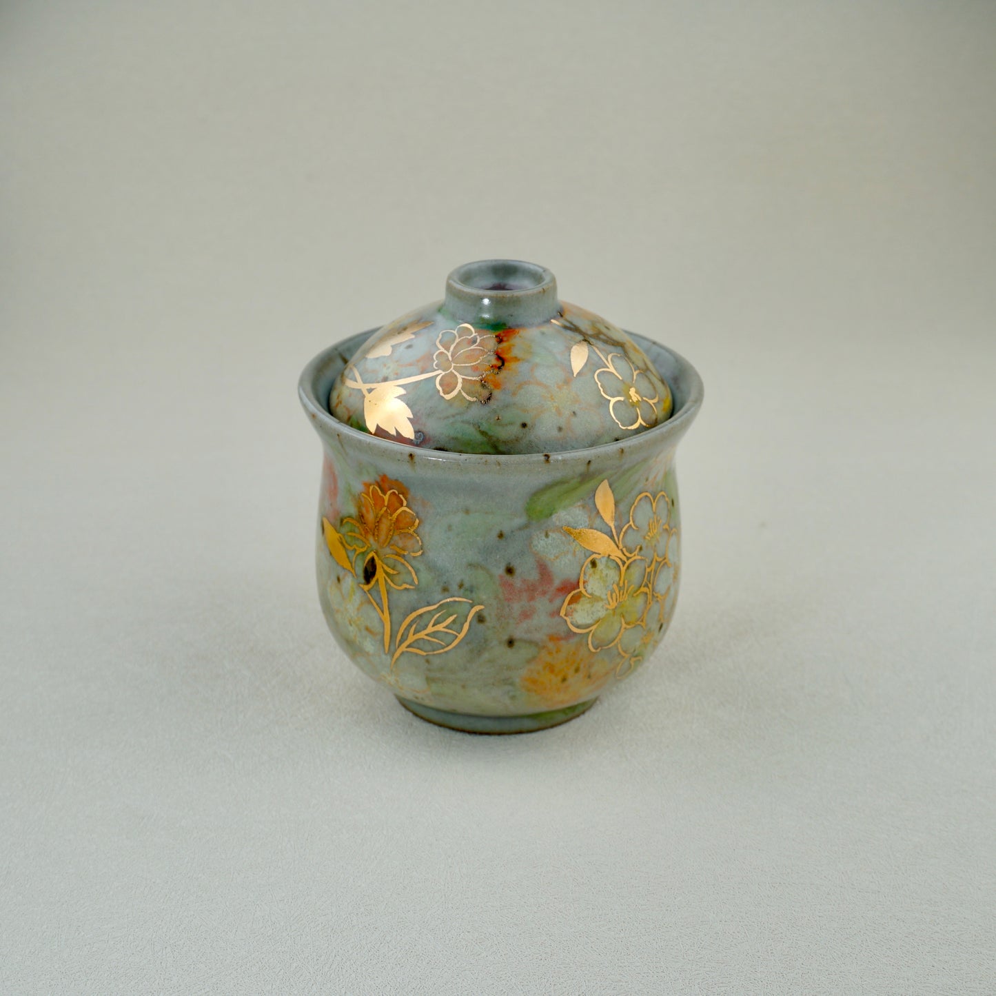 Earthy Green Gaiwan Lidded Tea Cup