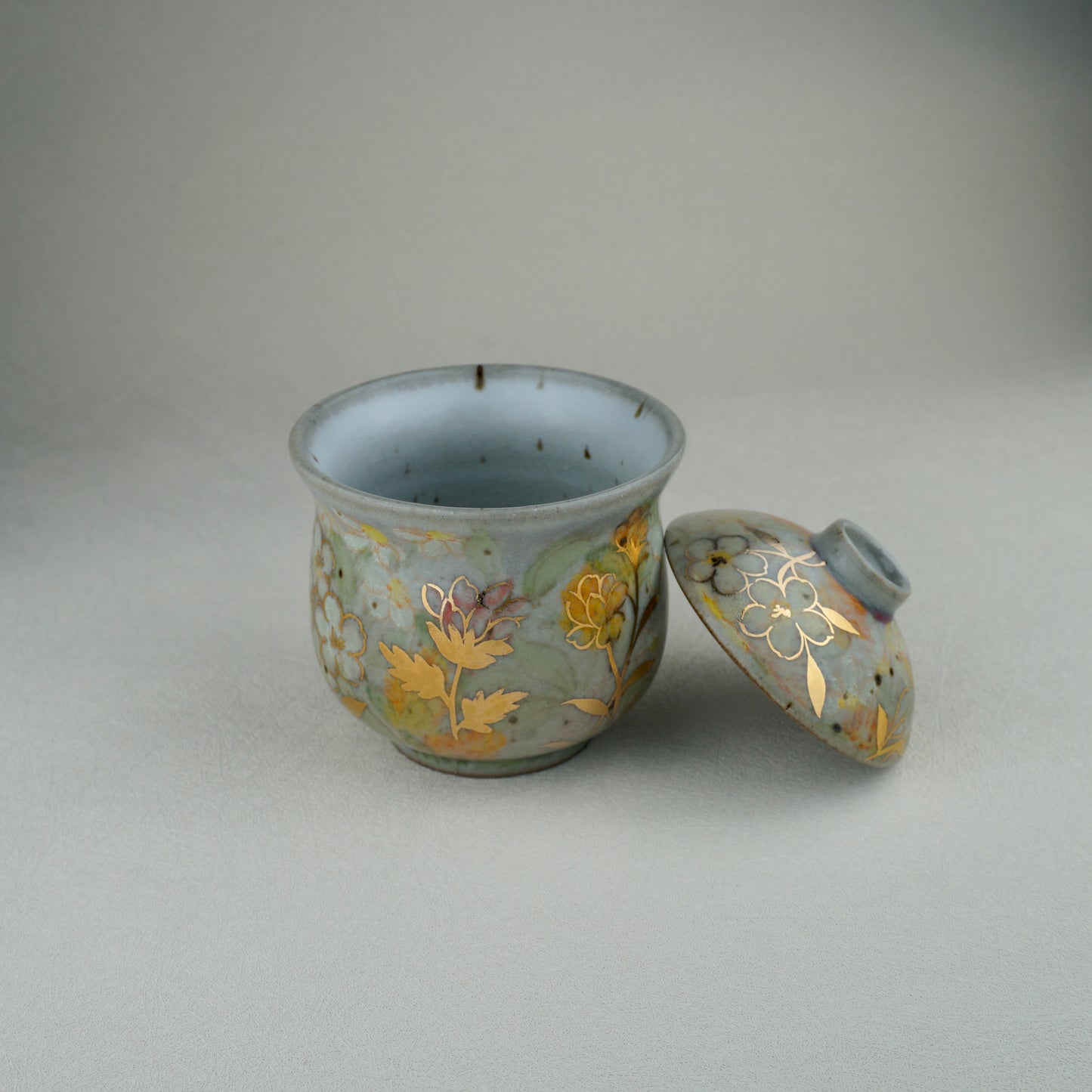 Earthy Green Gaiwan Lidded Tea Cup