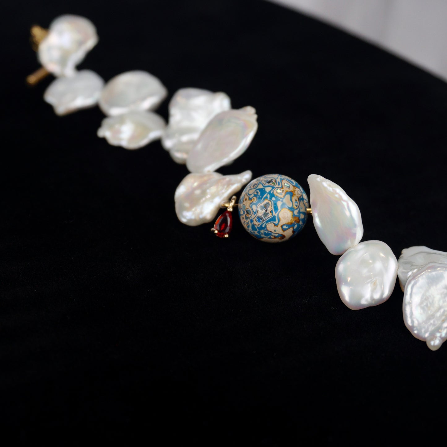 Baroque Pearl Lacquer Bead Bracelet
