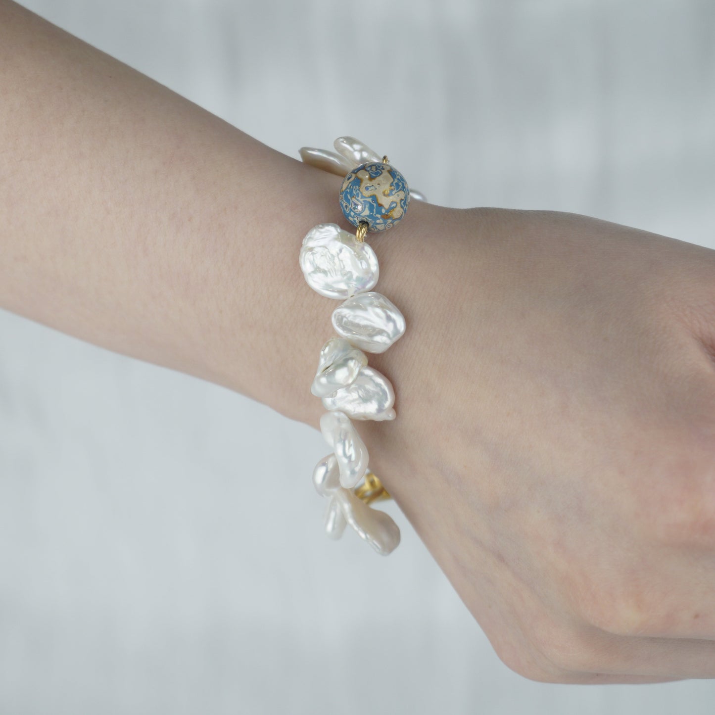Baroque Pearl Lacquer Bead Bracelet