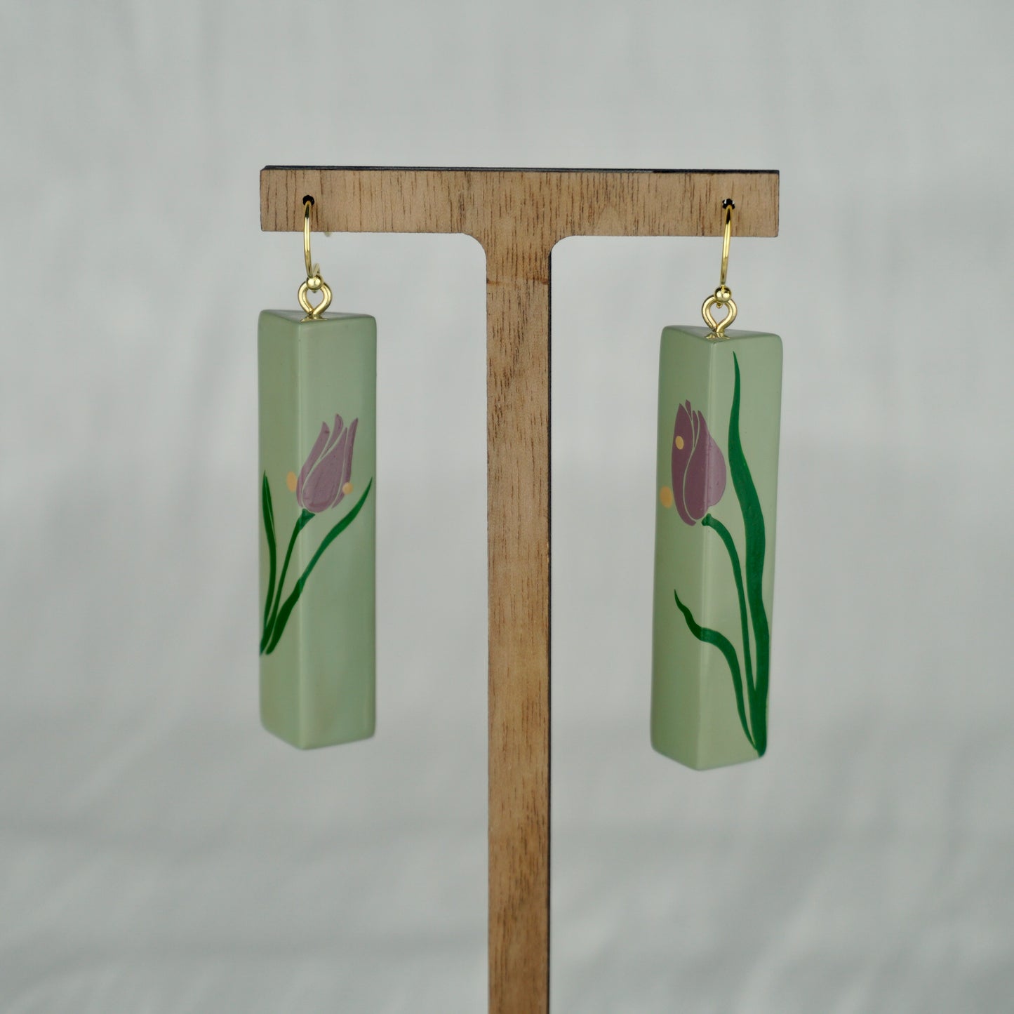 Lacquer Tulip Soft Green Earrings