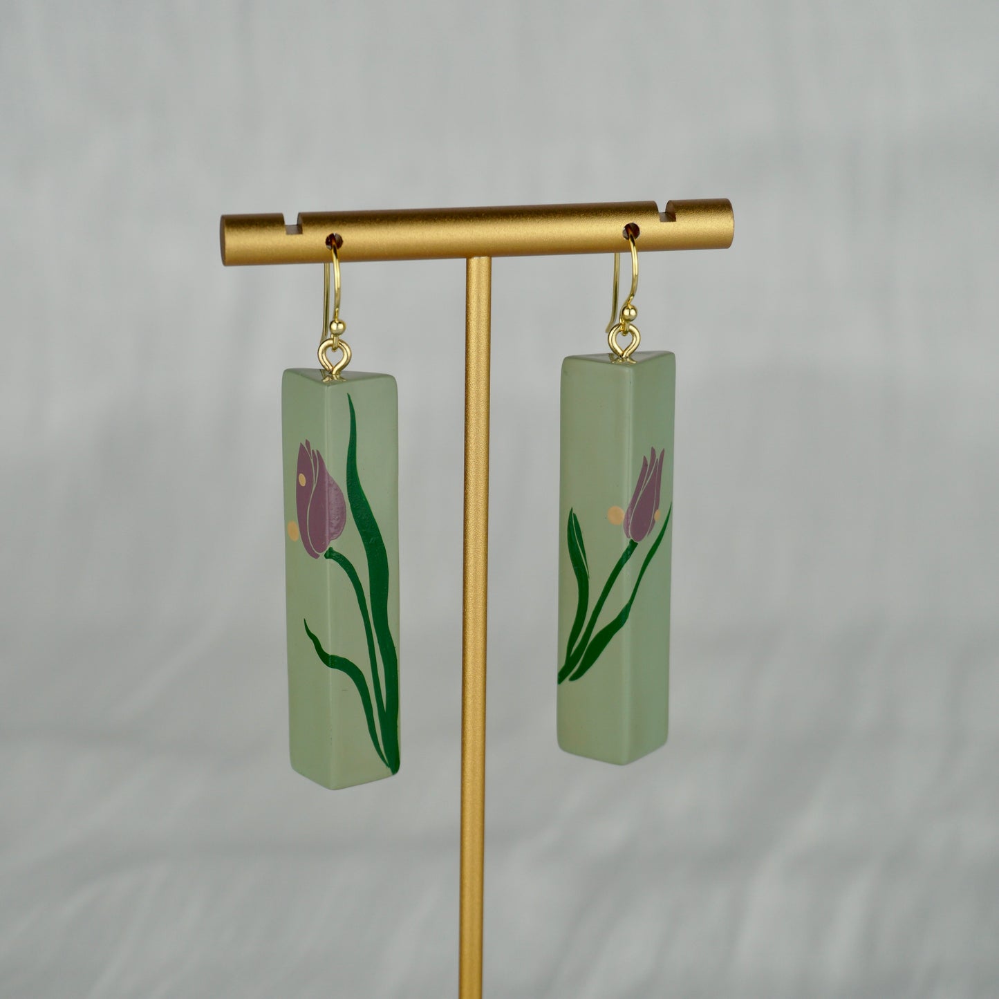 Lacquer Tulip Soft Green Earrings