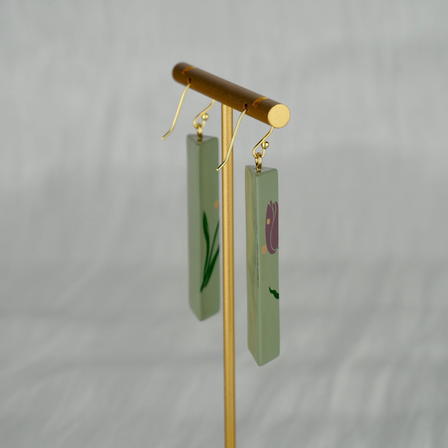 Lacquer Tulip Soft Green Earrings