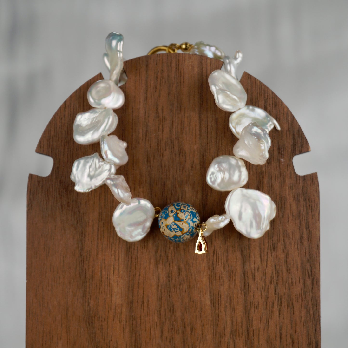 Baroque Pearl Lacquer Bead Bracelet