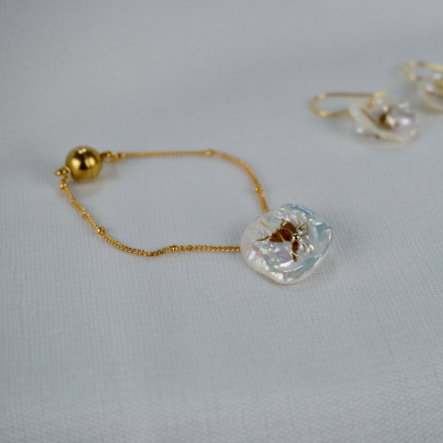 Butterfly Lacquer Freshwater Pearl Bracelet