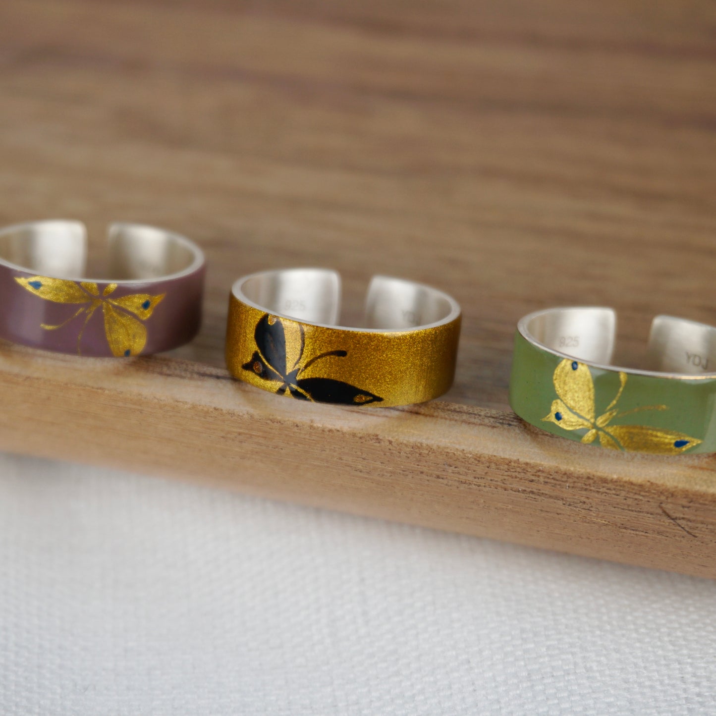 Butterfly Lacquer Silver Ring